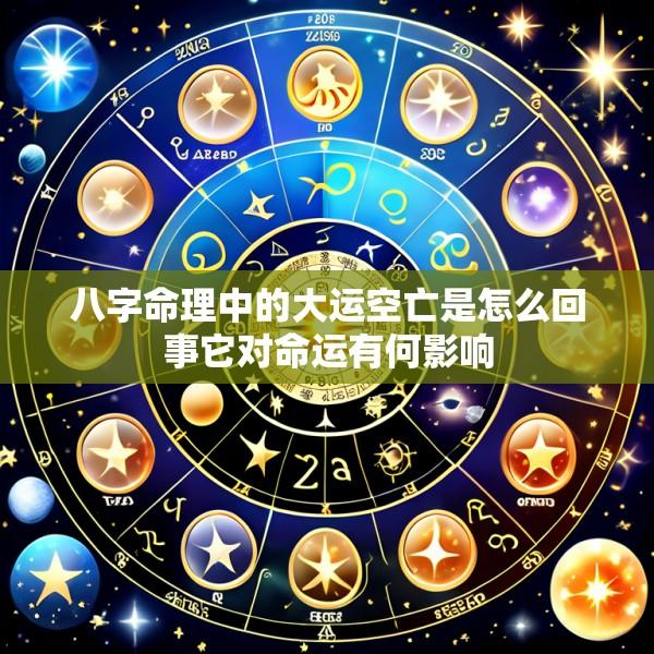 八字命理中的大运空亡是怎么回事它对命运有何影响