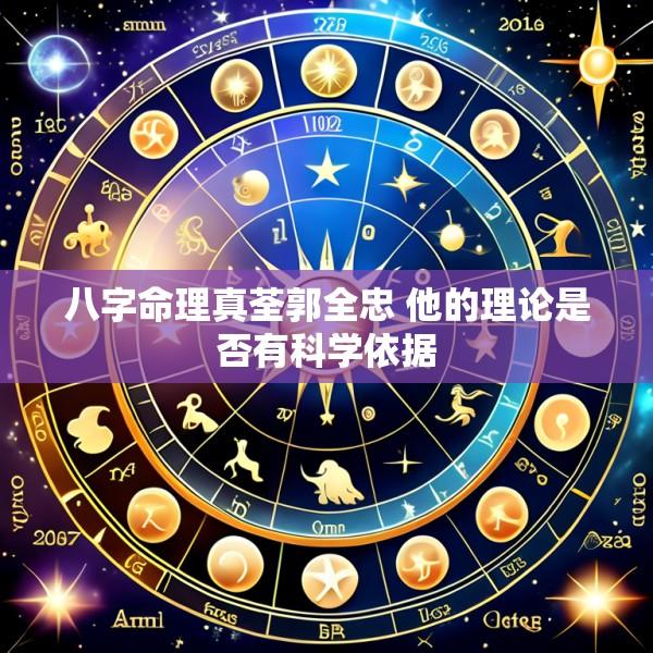 八字命理真荃郭全忠 他的理论是否有科学依据