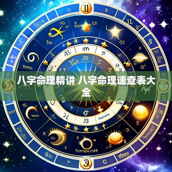 八字命理精讲 八字命理速查表大全