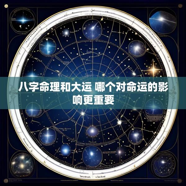 八字命理和大运 哪个对命运的影响更重要