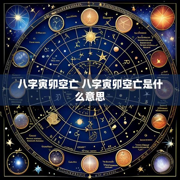 八字寅卯空亡 八字寅卯空亡是什么意思