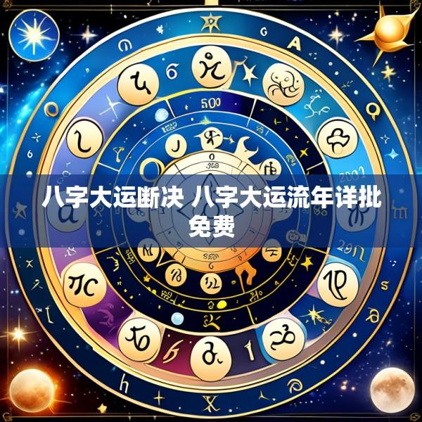 八字大运断决 八字大运流年详批免费