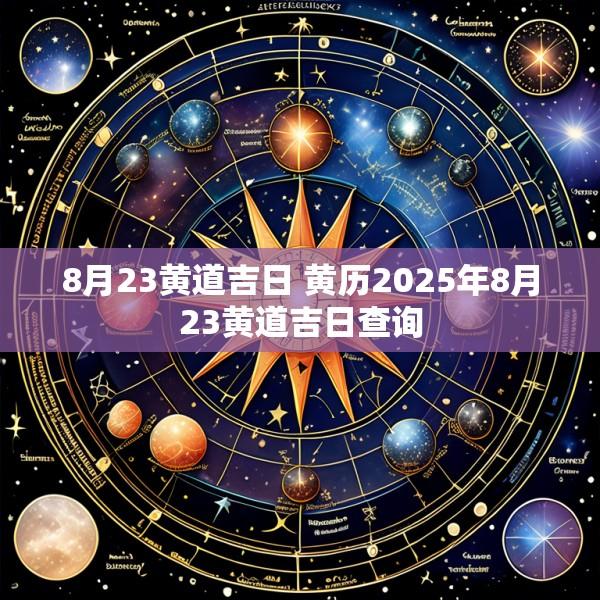 8月23黄道吉日 黄历2025年8月23黄道吉日查询