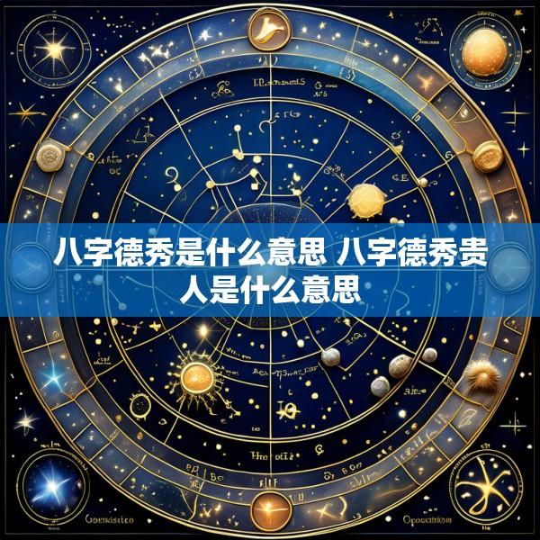 八字德秀是什么意思 八字德秀贵人是什么意思