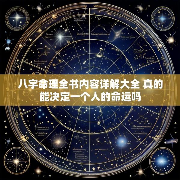 八字命理全书内容详解大全 真的能决定一个人的命运吗