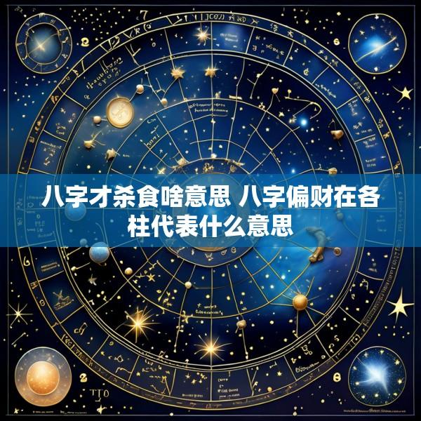 八字才杀食啥意思 八字偏财在各柱代表什么意思