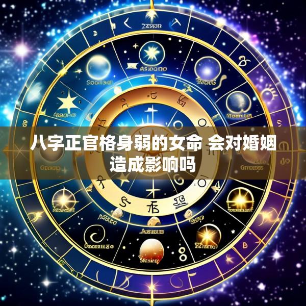 八字正官格身弱的女命 会对婚姻造成影响吗