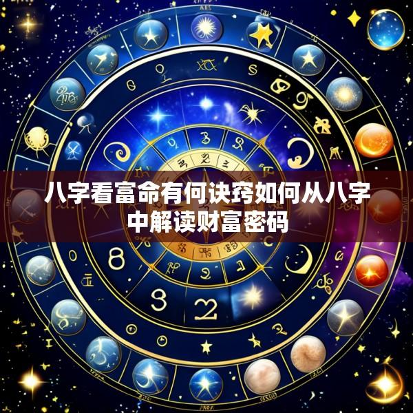 八字看富命有何诀窍如何从八字中解读财富密码