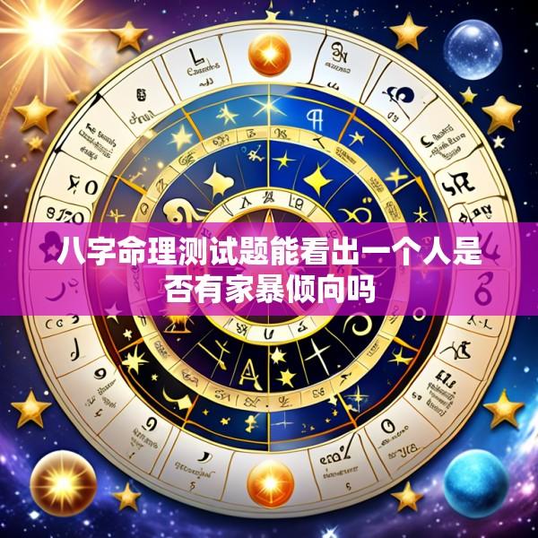 八字命理测试题能看出一个人是否有家暴倾向吗