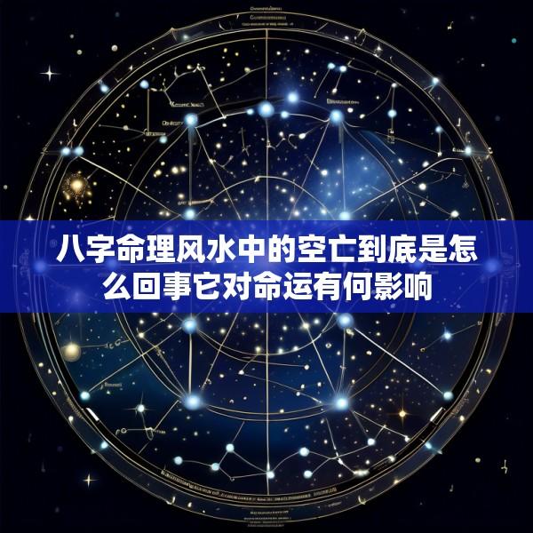八字命理风水中的空亡到底是怎么回事它对命运有何影响