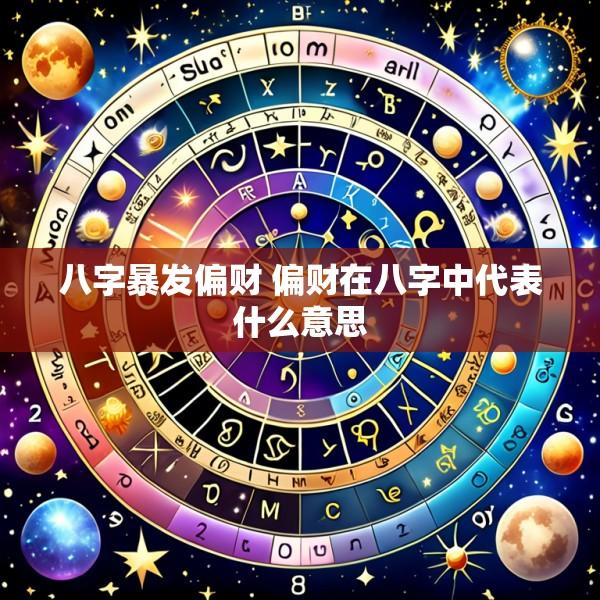八字暴发偏财 偏财在八字中代表什么意思