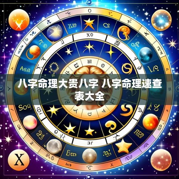 八字命理大贵八字 八字命理速查表大全