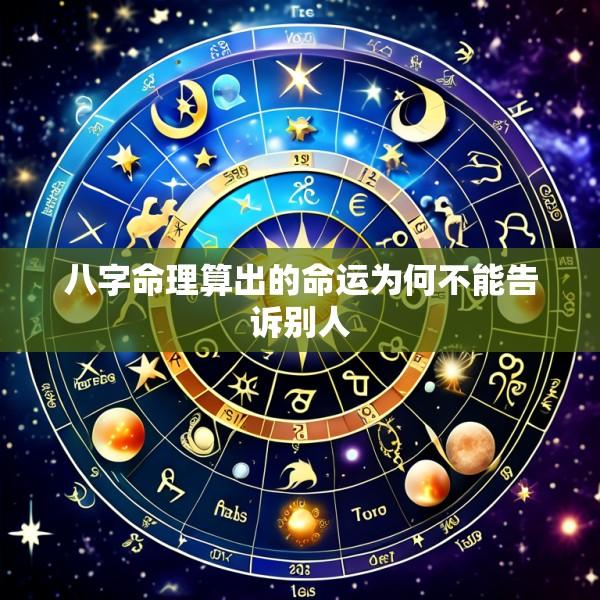 八字命理算出的命运为何不能告诉别人