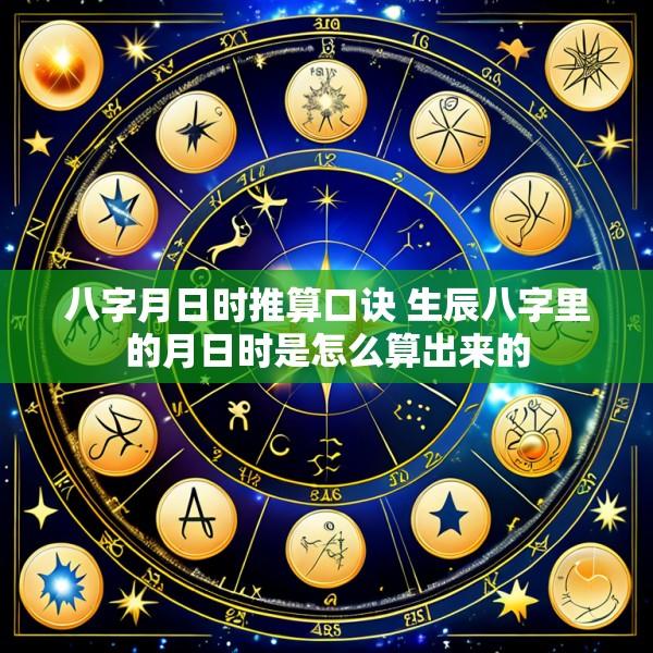 八字月日时推算口诀 生辰八字里的月日时是怎么算出来的