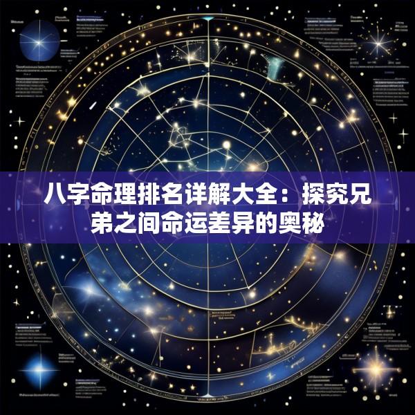 八字命理排名详解大全：探究兄弟之间命运差异的奥秘