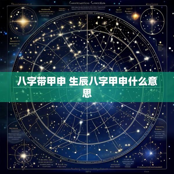 八字带甲申 生辰八字甲申什么意思