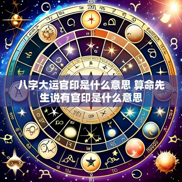 八字大运官印是什么意思 算命先生说有官印是什么意思