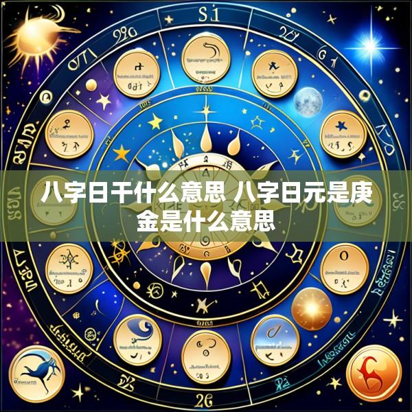 八字日干什么意思 八字日元是庚金是什么意思