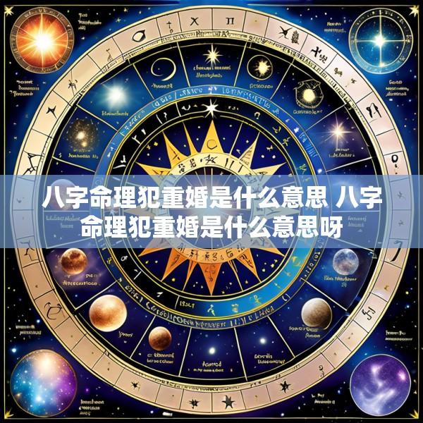 八字命理犯重婚是什么意思 八字命理犯重婚是什么意思呀