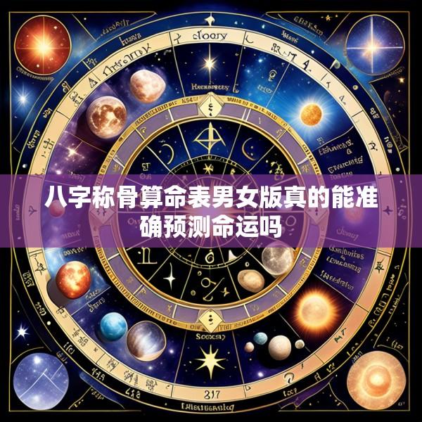 八字称骨算命表男女版真的能准确预测命运吗
