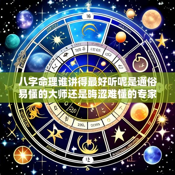 八字命理谁讲得最好听呢是通俗易懂的大师还是晦涩难懂的专家