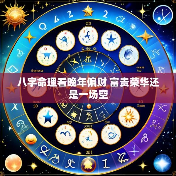 八字命理看晚年偏财 富贵荣华还是一场空