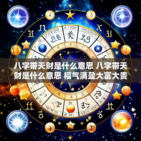 八字带天财是什么意思 八字带天财是什么意思 福气满盈大富大贵