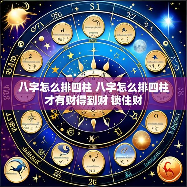 八字怎么排四柱 八字怎么排四柱才有财得到财 锁住财