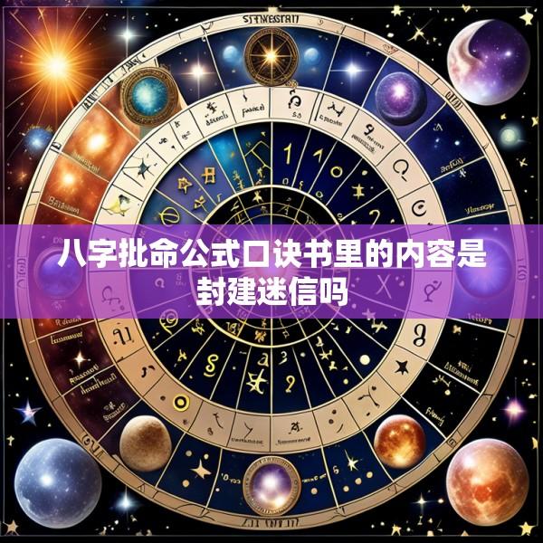 八字批命公式口诀书里的内容是封建迷信吗