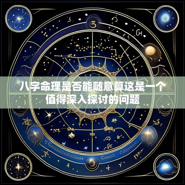 八字命理是否能随意算这是一个值得深入探讨的问题