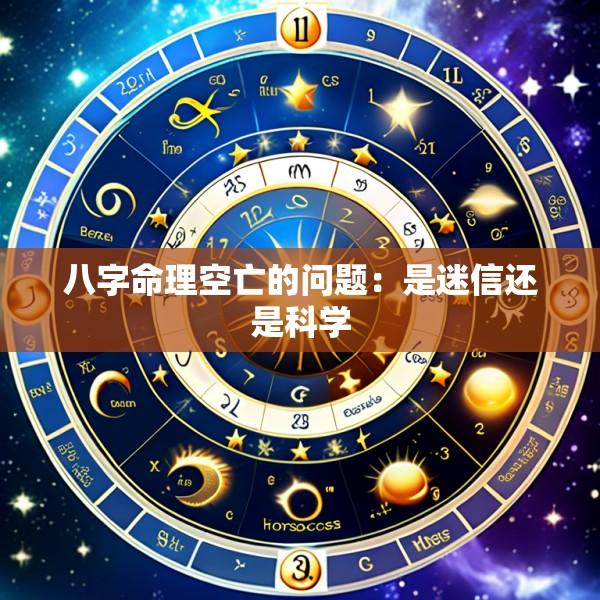 八字命理空亡的问题：是迷信还是科学