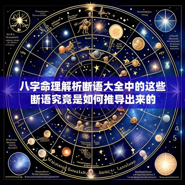 八字命理解析断语大全中的这些断语究竟是如何推导出来的