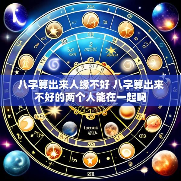 八字算出来人缘不好 八字算出来不好的两个人能在一起吗
