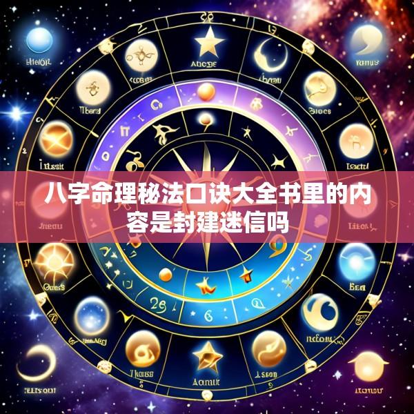 八字命理秘法口诀大全书里的内容是封建迷信吗