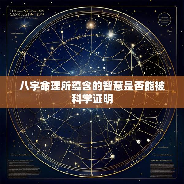 八字命理所蕴含的智慧是否能被科学证明