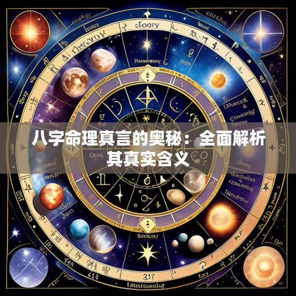 八字命理真言的奥秘：全面解析其真实含义