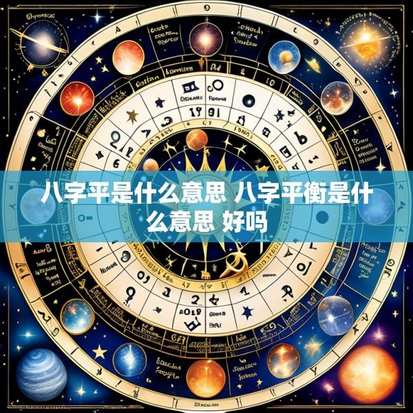 八字平是什么意思 八字平衡是什么意思 好吗