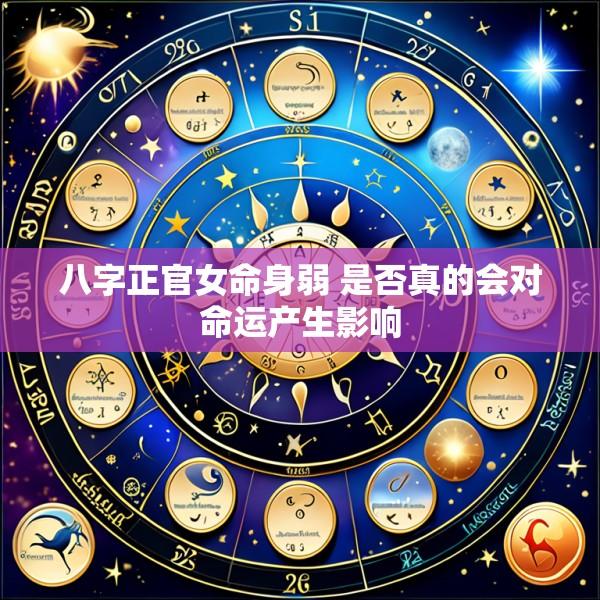 八字正官女命身弱 是否真的会对命运产生影响