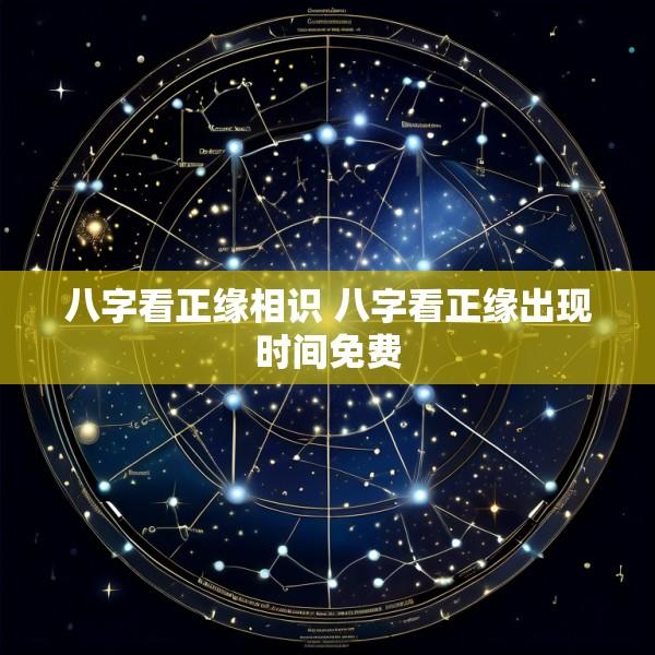 八字看正缘相识 八字看正缘出现时间免费