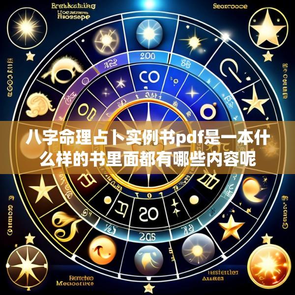 八字命理占卜实例书pdf是一本什么样的书里面都有哪些内容呢