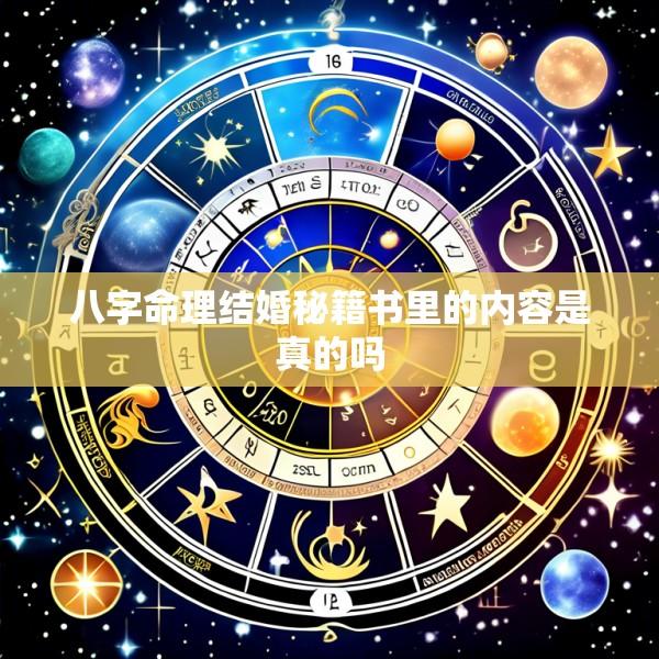 八字命理结婚秘籍书里的内容是真的吗