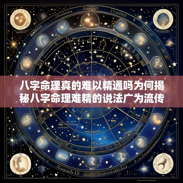 八字命理真的难以精通吗为何揭秘八字命理难精的说法广为流传