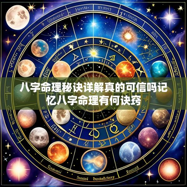 八字命理秘诀详解真的可信吗记忆八字命理有何诀窍