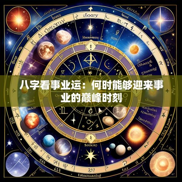八字看事业运：何时能够迎来事业的巅峰时刻