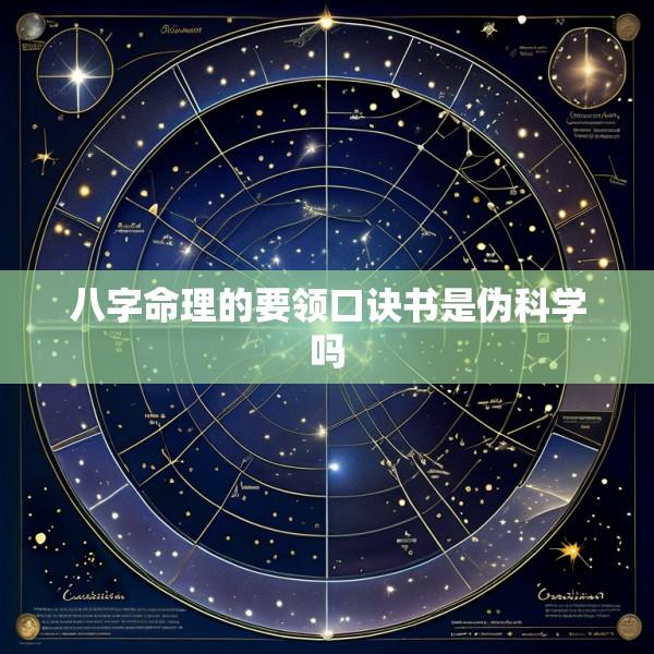 八字命理的要领口诀书是伪科学吗