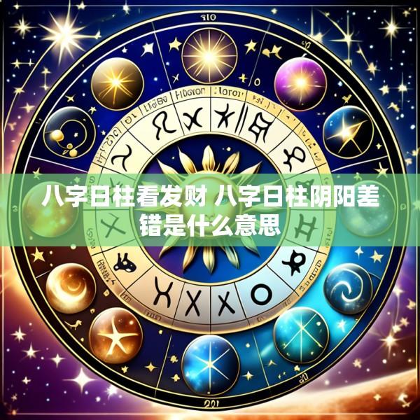 八字日柱看发财 八字日柱阴阳差错是什么意思