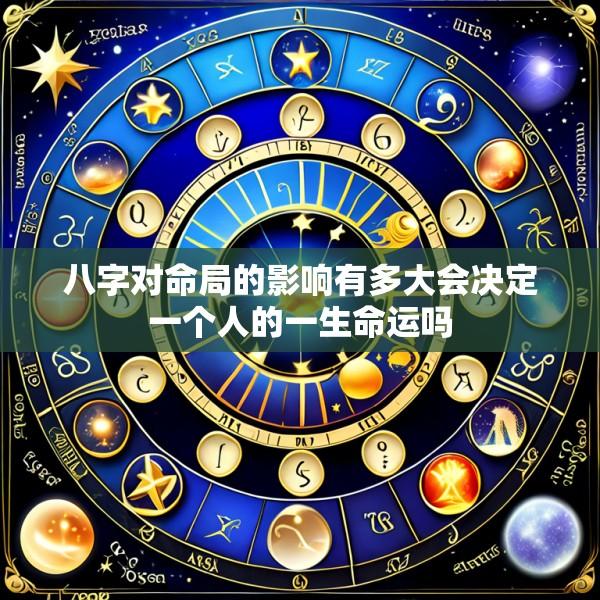 八字对命局的影响有多大会决定一个人的一生命运吗