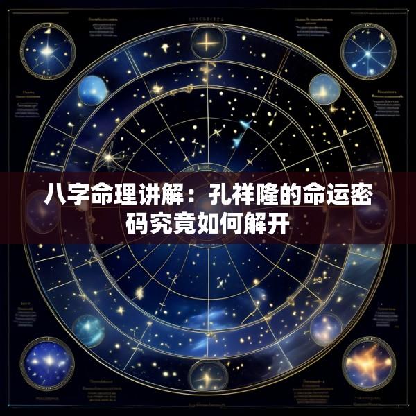 八字命理讲解：孔祥隆的命运密码究竟如何解开
