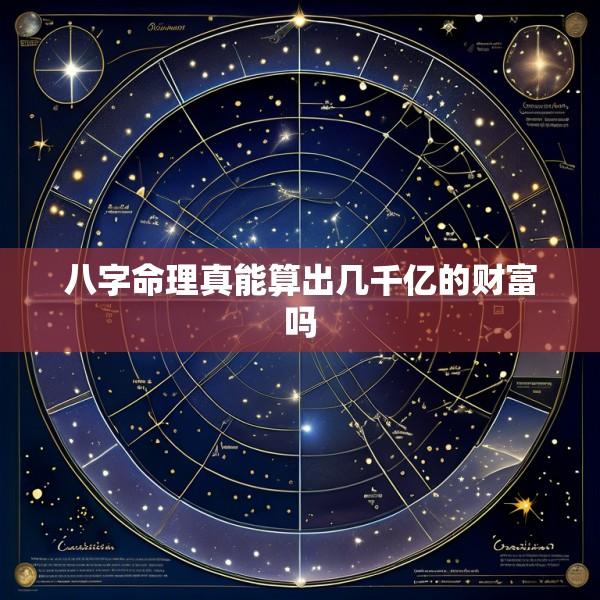 八字命理真能算出几千亿的财富吗