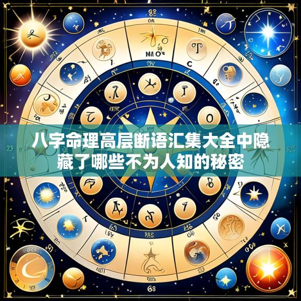 八字命理高层断语汇集大全中隐藏了哪些不为人知的秘密